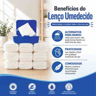 Lenço Umedecido Bebê e Adulto 1000 unidades Maleta e Refil