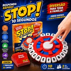 Jogo de Tabuleiro Educativo Pense Rápido 24cm com Cartas em Português