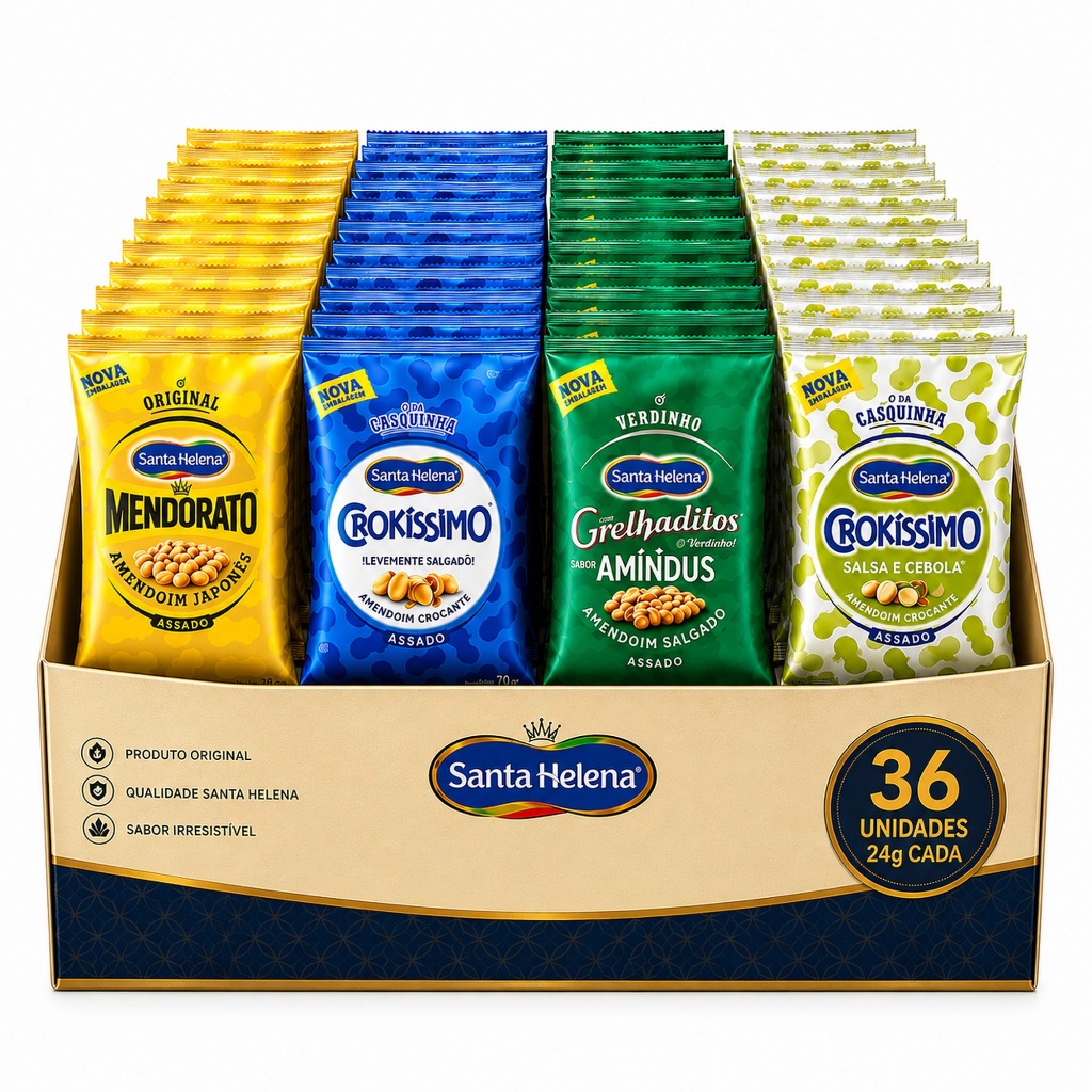 Kit C/60 Amendoins Santa Helena 24g Sortidos