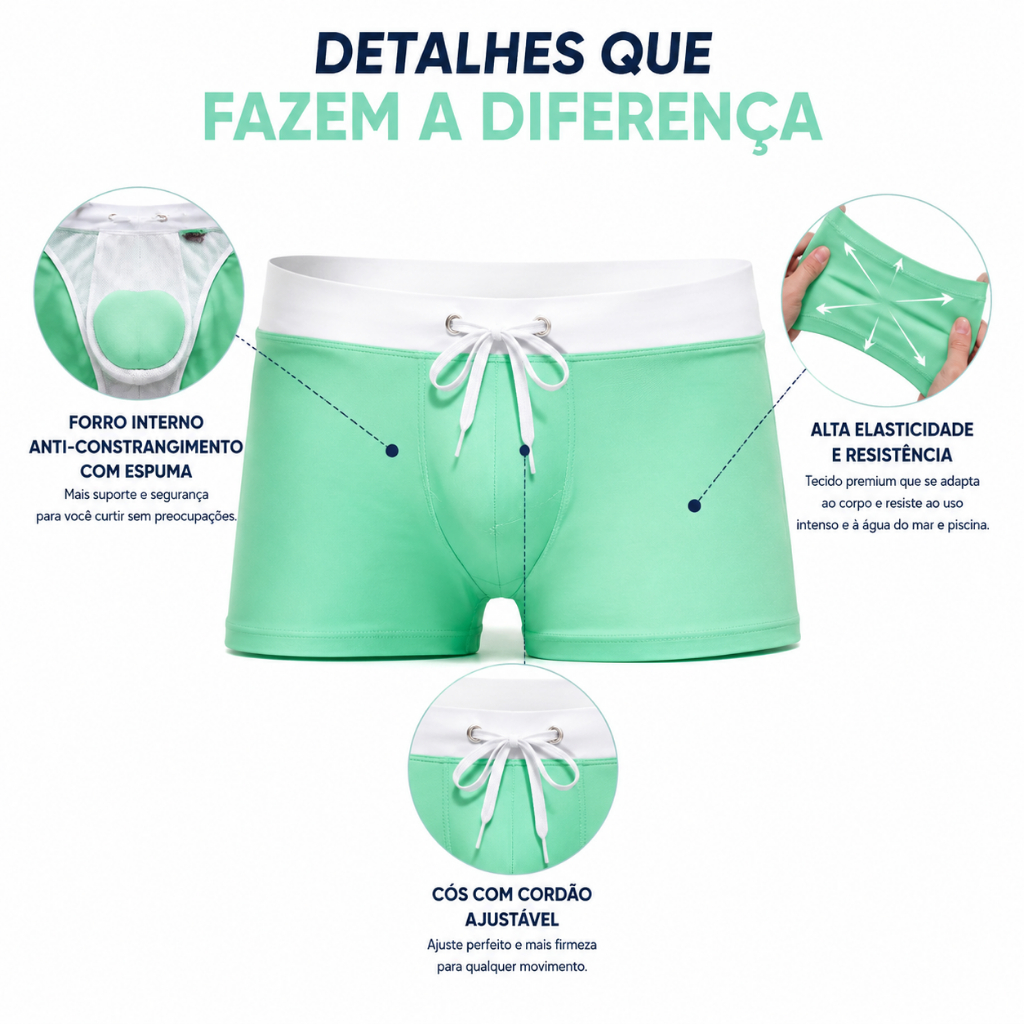 Z&D Lingeries Sungas Masculinas Boxers Confortável Bolso Traseiro Esportes 25165