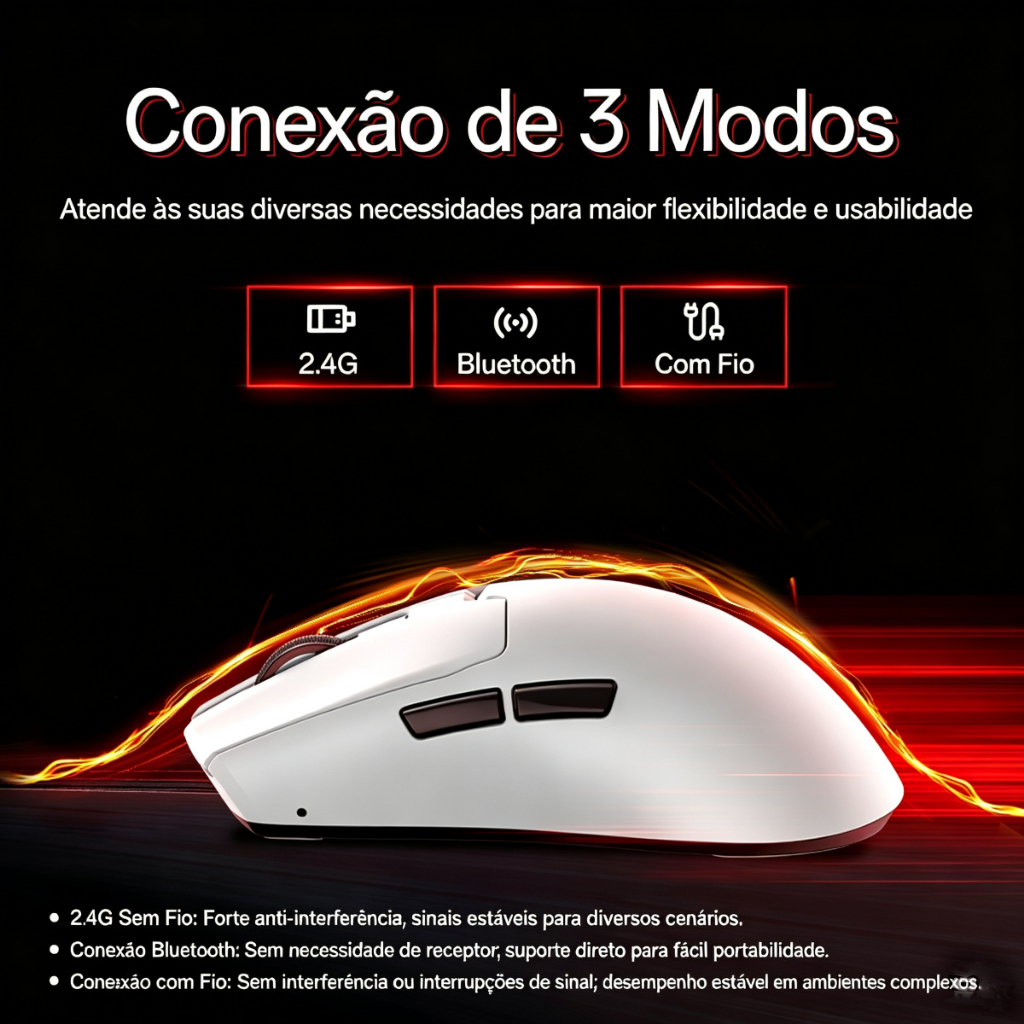 Delux M800mini Series PAW3311 Mouse Para Jogos DPI MAX 12000 Com Fio 2.4G Sem Recarregável 46g TTC Switch PC/Laptop/Win — imagem 2 de 2