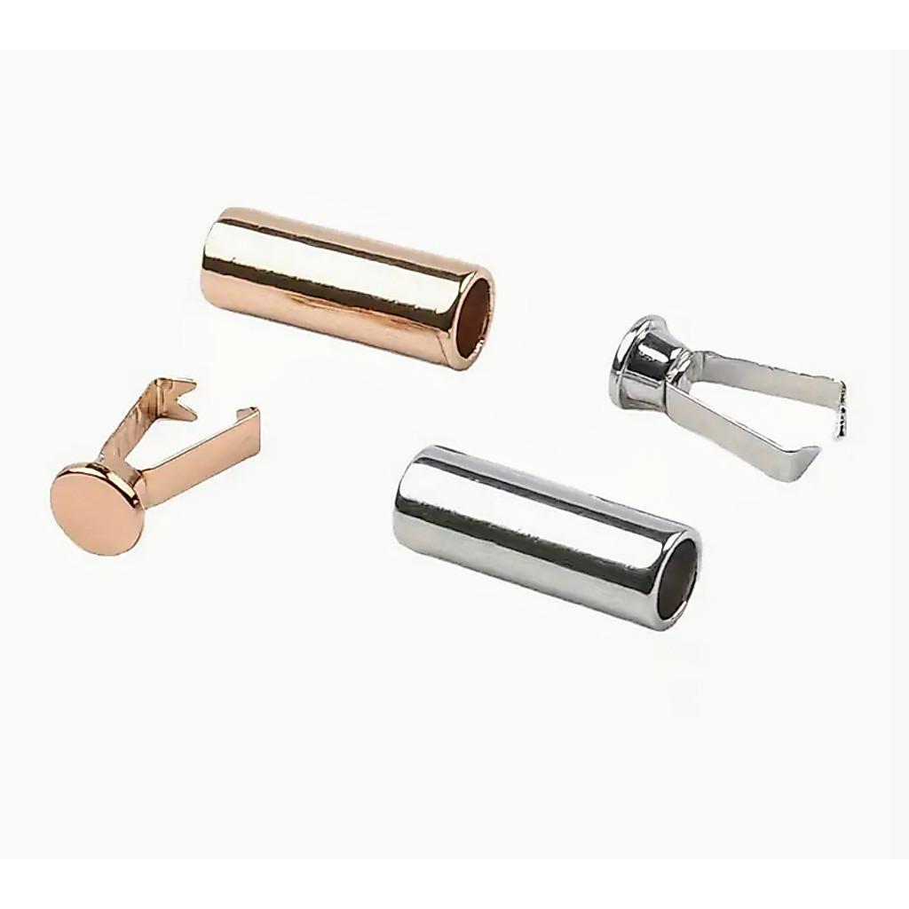 kit 50 Terminal Metálico para Cordão com Encaixe – Acabamento para Roupas e Acessórios