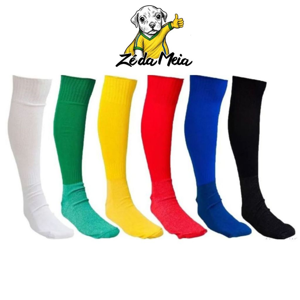 1 / 2 / 3 PARES Meião de Futebol Juvenil - Diversas Cores | 34-37 | Campo, Society e Futsal