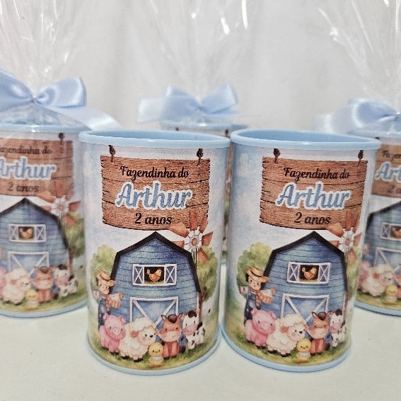 Cofrinho Personalizado Fazendinha com Placa | Lembrancinha Infantil | Aniversário