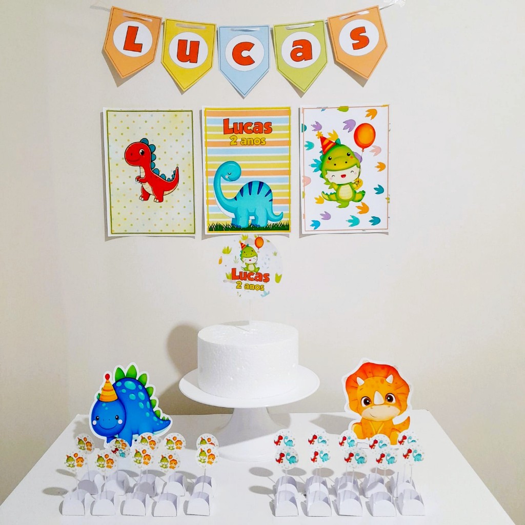 Kit Festa Dinossauro Baby Personalizado, Só um bolinho, Lembrancinhas, Aniversário infantil, Festa em casa