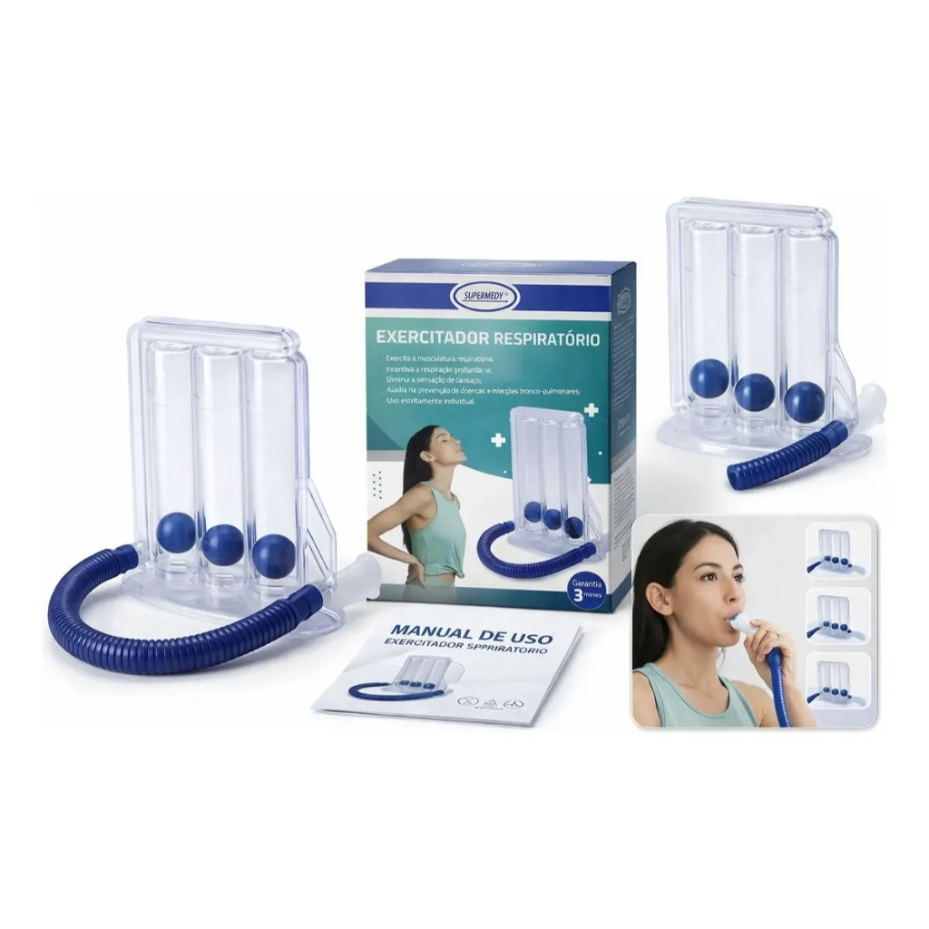 Exercitador Respiratório Medflow Incentivador Fortalecedor Pulmonar Respiron Fisioterapia Reabilitação