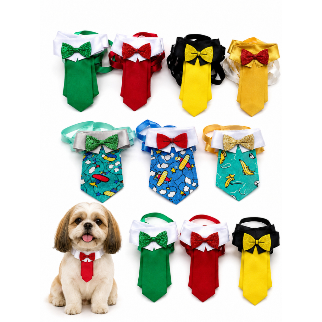 Gravata Pet Golinha para Cães e Gatos de Porte Pequeno ou Médio, Gravatinha Pet Ideal Banho&Tosa.