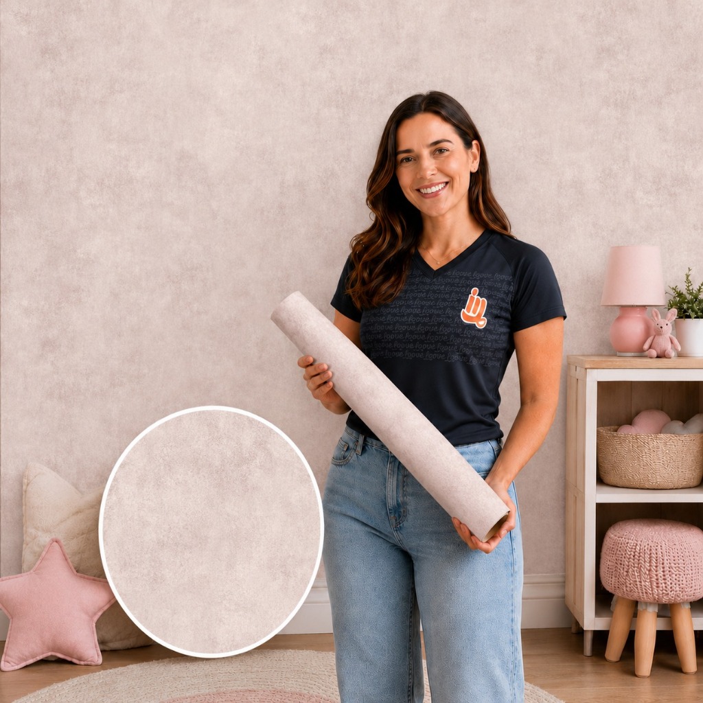 Papel de Parede Vinil Autocolante Cimento Queimado Rosa