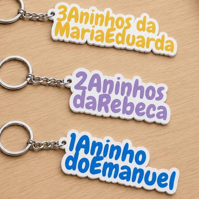Kit Chaveiro Personalizado Impresso Em 3d Com Nome Lembrancinha Brinde Festa De Aniversário Cores
