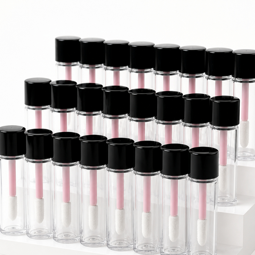 Kit 50/40/30/20/10  Mini Frasco de Gloss Batom Retoque Refil Embalagem Tubet Cosmético Brilho Labial