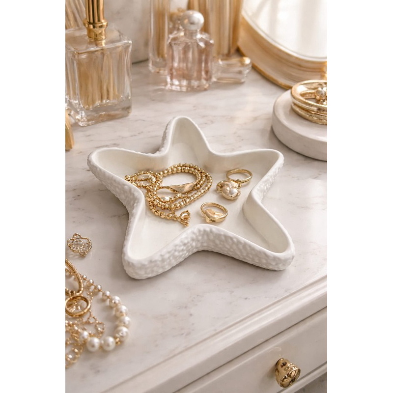 Estrela do Mar Decorativa Porta Jóias Porta Objetos Velas 14 cm lançamento