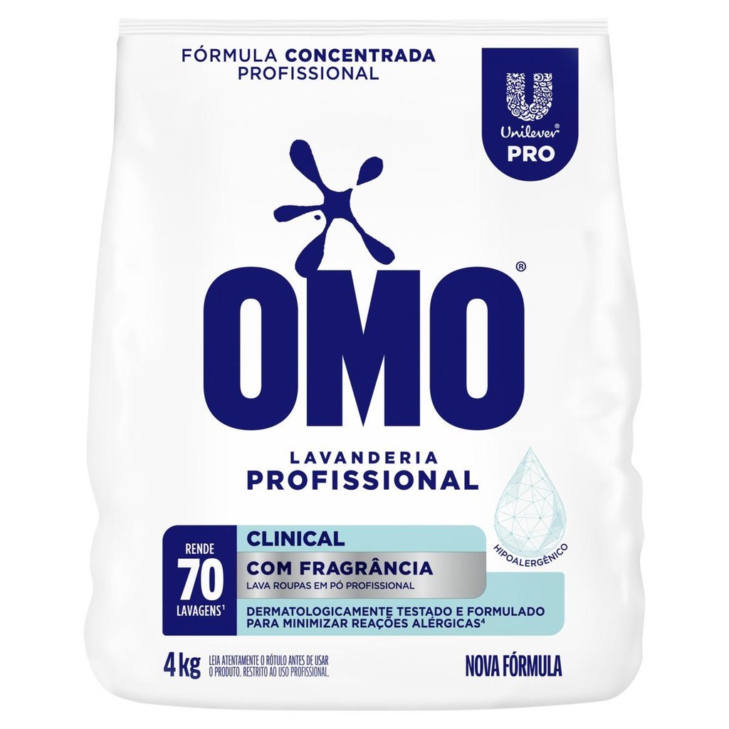 Sabão Em Pó Omo Clinical Hipoalergênico 04kg Leve Aroma Dermatologicamente Testado