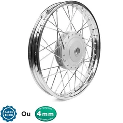 Roda Aro Calha Jante Folha Dianteira Raiada 4mm Cromados ou Inox Honda Pop 100 Pop 110 Tambor