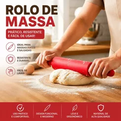 Rolo de Massa Silicone Antiaderente 30cm para Pizza Pães Massas Pastel Confeitaria Padaria Cozinha Culinária