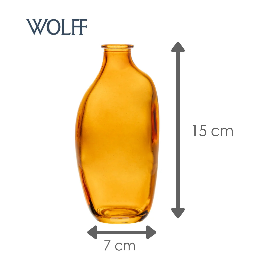 Vaso Organics 7cm x 15cm x 5,5cm Âmbar Vidro Wolff para Decoração Sala Mesa Estante e Aparador Qualidade Praticidade Uso · foto 2