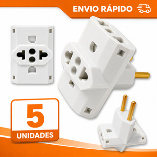 Adaptador de Tomada C/5 Benjamin T 10A/20A Pino Maciço Adaptador Resistente