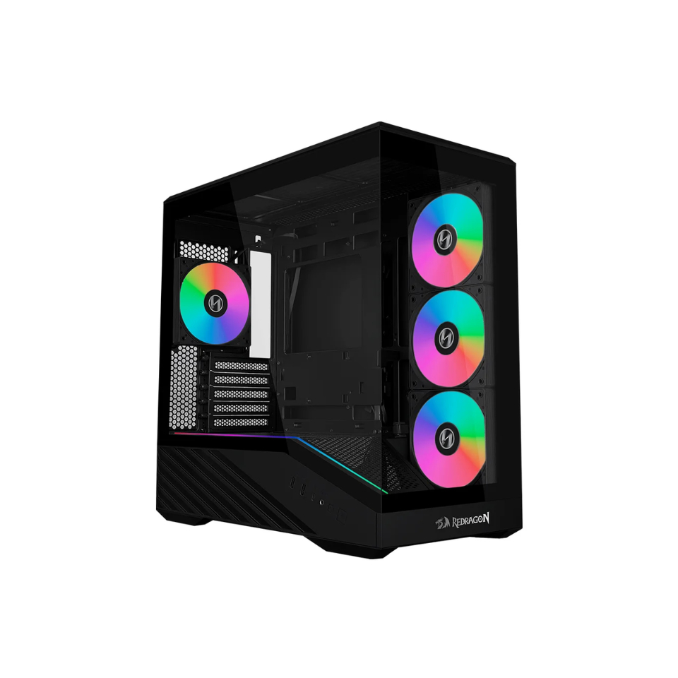 Gabinete Micro ATX REDRAGON x LIAN LI V100R Mini [OE809RX BLACK] - SEM FONTE (2U