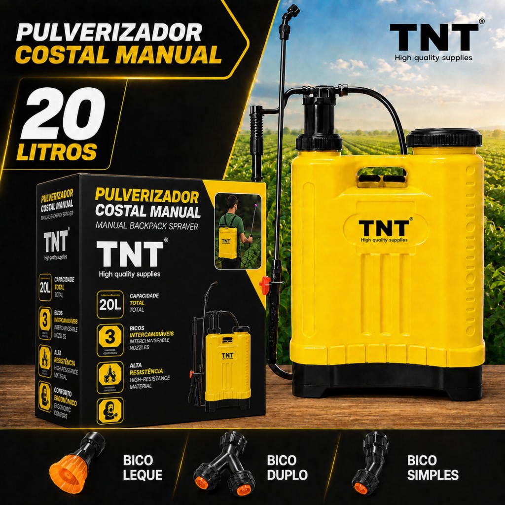 Pulverizador Borrifador Spray Costal Agrícola 20 Litros TNT