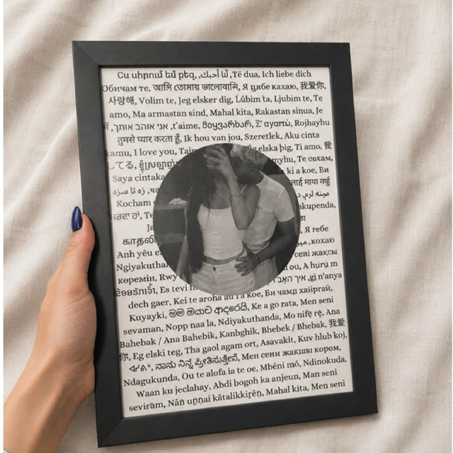 Quadro Personalizado “Te Amo Em Todas As Línguas” | Quadro Personalizado Casal Idiomas | Quadro Te Amo