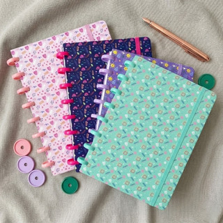 Caderno de Disco 80 Folhas Pautadas Tam. A5 Destacáveis Escolar Fichário Planner de Anota…