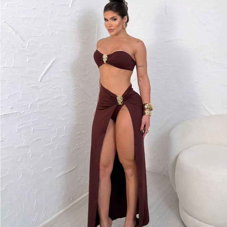 conjunto 3peças moda praia