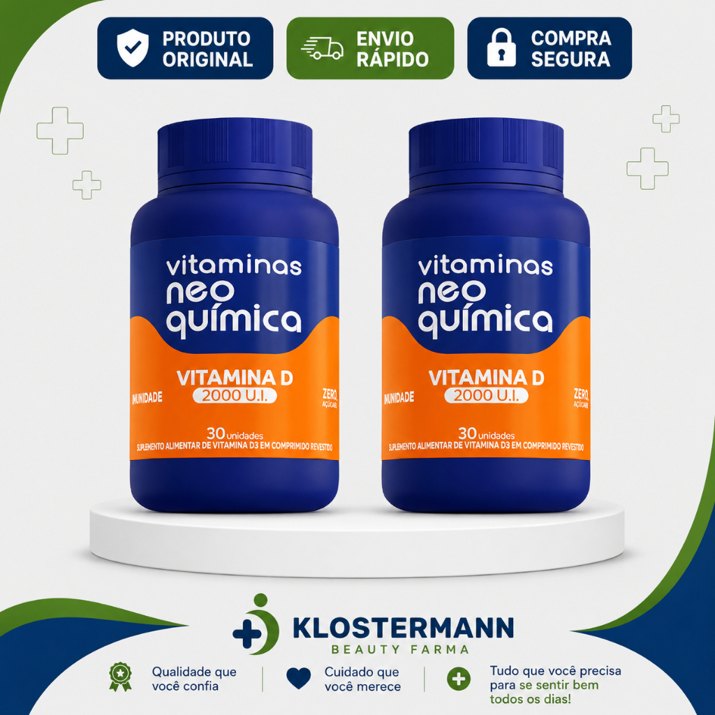 Kit 2 Vitamina D 2.000 U.I 30 Cpr Zero Açúcar - Neo Quimica