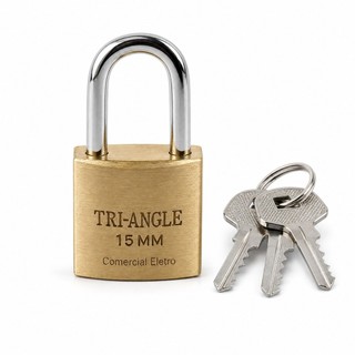 Cadeado 15MM Reforçado -- armário gaveta janelas e gavetas - Triangle Dourado 03 Chaves