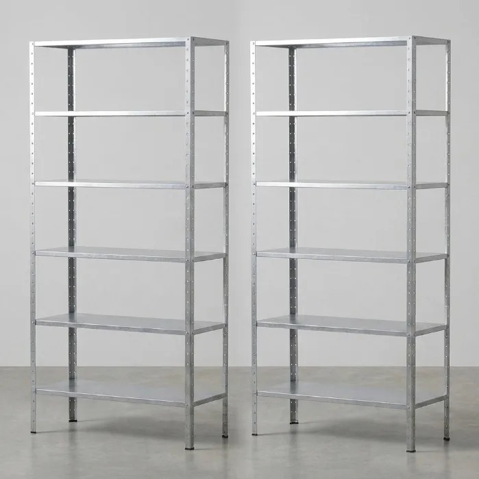 Estante Aço Galvanizado 6 Bandejas 90cm 2 Unidades