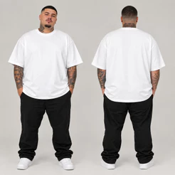 Kit 2 Camisetas Plus Size 100% Algodão Masculina Casual Confortável Cores G1, G2 e G3 Varias Cores