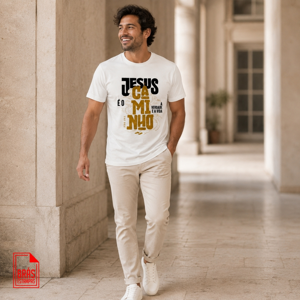 Camiseta Cristã Camisa Masculina e Feminina Streetwear Jesus é o Caminho Blusa Cristã — imagem 2 de 2