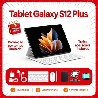 【Pagamento parcelado】Tablet Galaxy S12 Plus11,6 polegadas HD 16 GB + 512 GB 12000 mAh, dois chips, processador dual-core