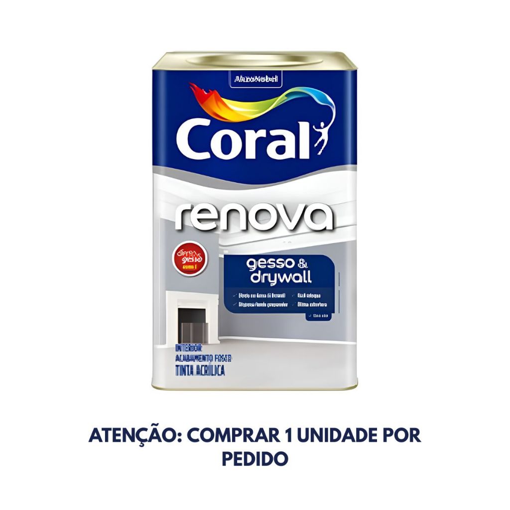 Tinta Latex Direto Gesso Fosca Branco 18 Litros Coral Branco Fosco