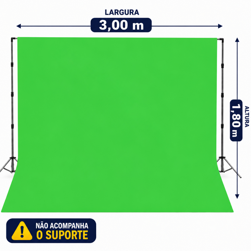 PROMOÇÃO Tecido Chroma Key Fundo verde Infinito 3 mt X 1,80 mts  tecido para estúdio, mudança de fundo O ORIGINAL