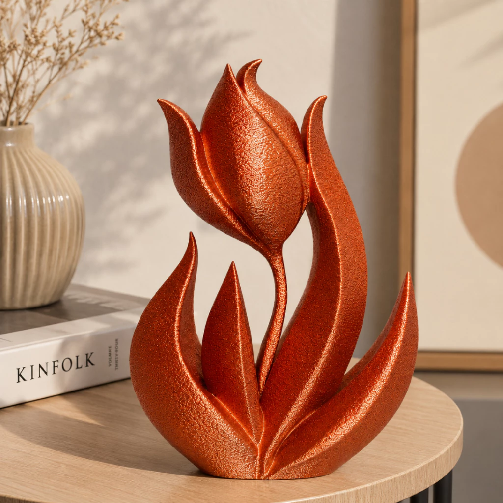 Escultura Decorativa Tulipa Abstrata Minimalista Moderna Para Sala — imagem 1