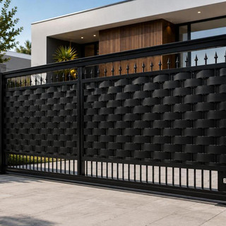 Fechamento De Portao Fita Pvc Divisor De Grama 10x50 Preto