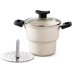 Cuscuzeira 500g Alumínio Granito Com Tampa de Vidro — Pratico E Versátil