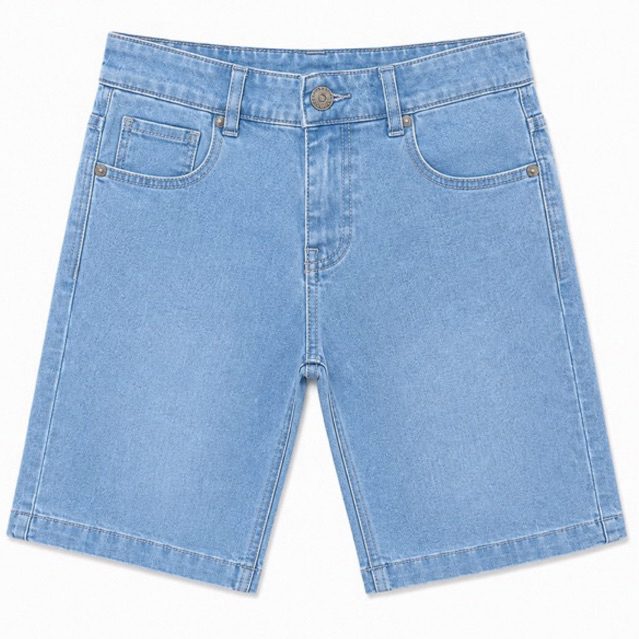 Bermuda Jeans Infantil Juvenil Masculina Menino Slim Confortável Clara Azul Escuro e Preta