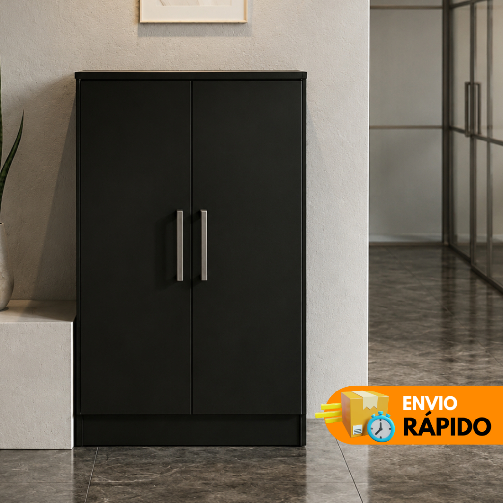 Armário Organizador Multiuso 91cm 2 portas - Lavanderia Sapateira Área de Serviço Quarto Cozinha
