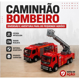 Caminhão Bombeiro Infantil Miniatura Escada Articulada 360° 2 Modelos
