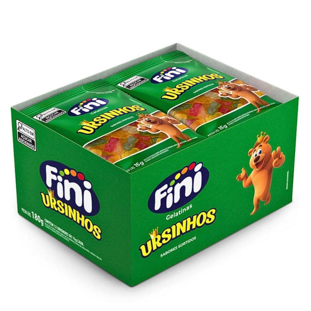 Caixa 12un Fini Mini Ursinhos 15g Bala de Gelatina