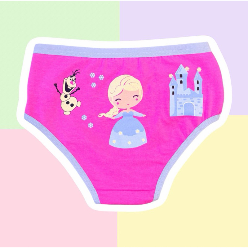 Calcinha Infantil de Algodão Kit com 3 Menina Qualidade Premium Confortaveis Princesas Puket Ursinhos Carinhoso