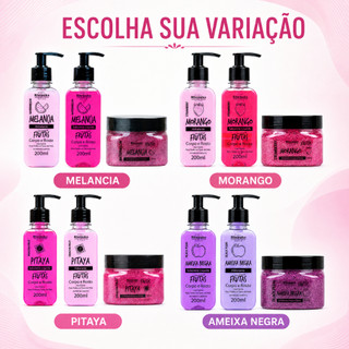 Kit Sabonete + Hidratante + Esfoliante Rhenuks 200ml Corpo e Rosto 10 Fragrâncias