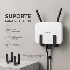 Suporte Roteador Universal Parede Sem Furo Fita 3M Organizador Modem TV Box