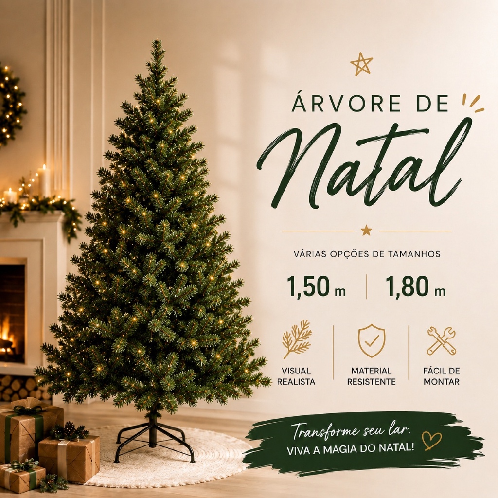 Arvore de Natal 1.80cm 800 Galhos Exclusiva Super Cheia Grande Luxo Decoração de Natal