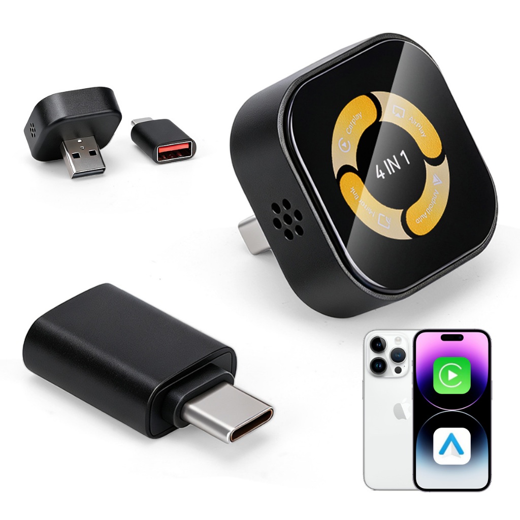 🔥4 Em 1🔥Adaptador Sem Fio Carplay E Android Auto Youtube Netflix