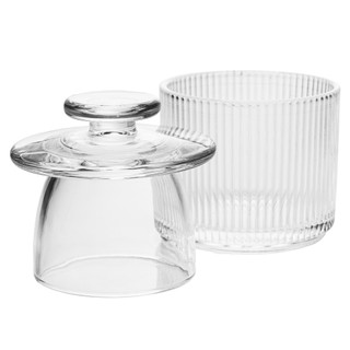 Manteigueira Francesa Lines Wolff 11,5cm Cristal com Tampa para Manteiga Servir Mesa Posta Café da Manhã Cozinha Elegant