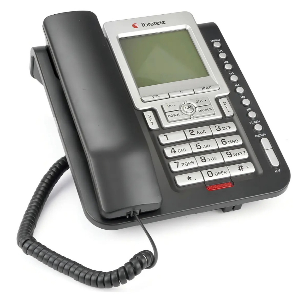 Telefone Fixo Ibratele Identificador De Chamada Capta Top Cinza Escuro