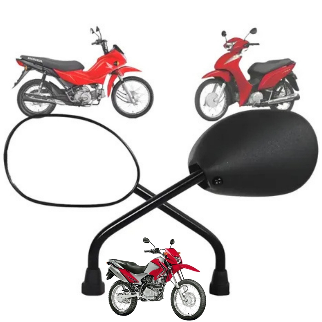 Par Retrovisor Espelho Honda Pop 100 110i Biz 125 Bros 150