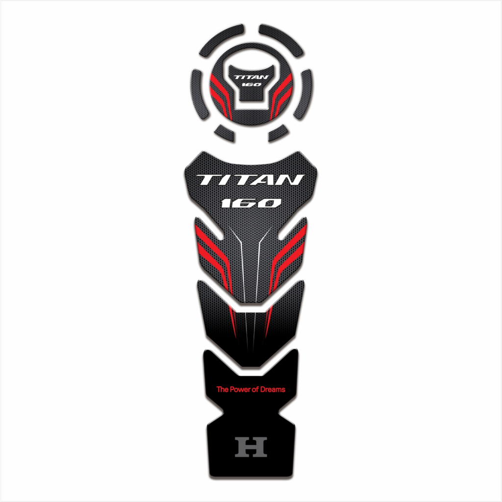Adesivo Tankpad e Bocal 3D Compatível Para Moto Honda Nova CG Titan 160 2025/2026+ M104 — imagem 2 de 2