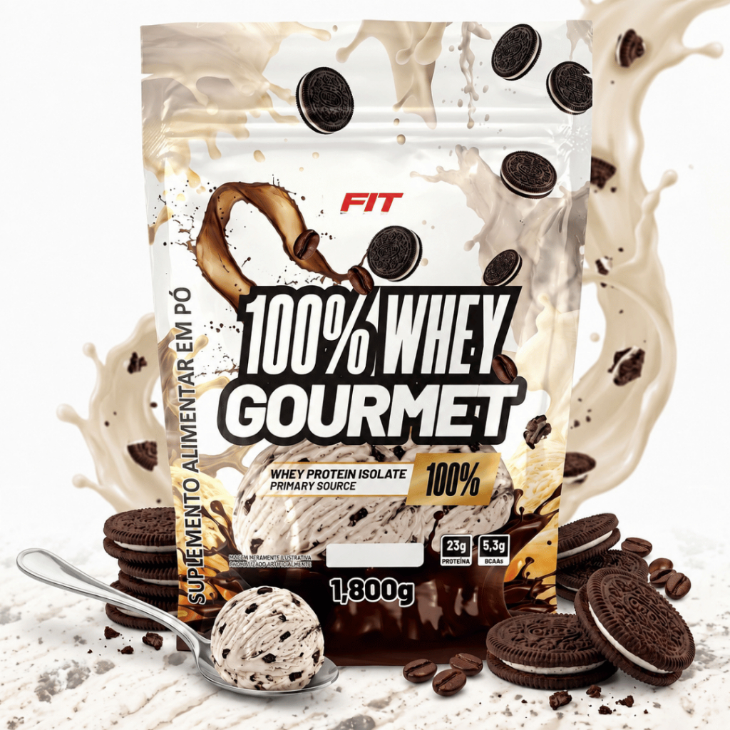 100% Whey Protein 1,8kg Refil Gourmet Concentrado e Isolado 23g Proteína